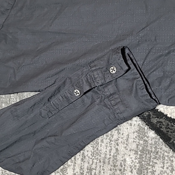 AFFLICTION EMBROIDERED BUTTON-DOWN BLACK LONG-SLEEVE SHIRT - Picture 12 of 16